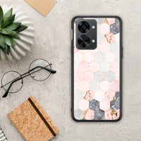 Thumbnail for Marble Hexagon Pink - OnePlus Nord 2T θήκη