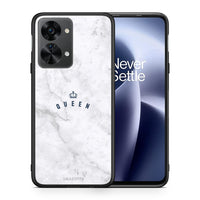 Thumbnail for Θήκη OnePlus Nord 2T Queen Marble από τη Smartfits με σχέδιο στο πίσω μέρος και μαύρο περίβλημα | OnePlus Nord 2T Queen Marble case with colorful back and black bezels