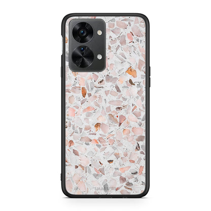 OnePlus Nord 2T Marble Terrazzo θήκη από τη Smartfits με σχέδιο στο πίσω μέρος και μαύρο περίβλημα | Smartphone case with colorful back and black bezels by Smartfits
