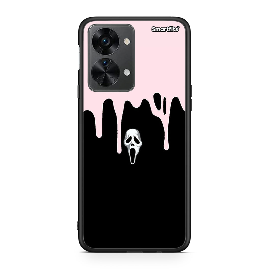 OnePlus Nord 2T Melting Halloween Mask θήκη από τη Smartfits με σχέδιο στο πίσω μέρος και μαύρο περίβλημα | Smartphone case with colorful back and black bezels by Smartfits