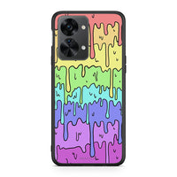 Thumbnail for OnePlus Nord 2T Melting Rainbow θήκη από τη Smartfits με σχέδιο στο πίσω μέρος και μαύρο περίβλημα | Smartphone case with colorful back and black bezels by Smartfits