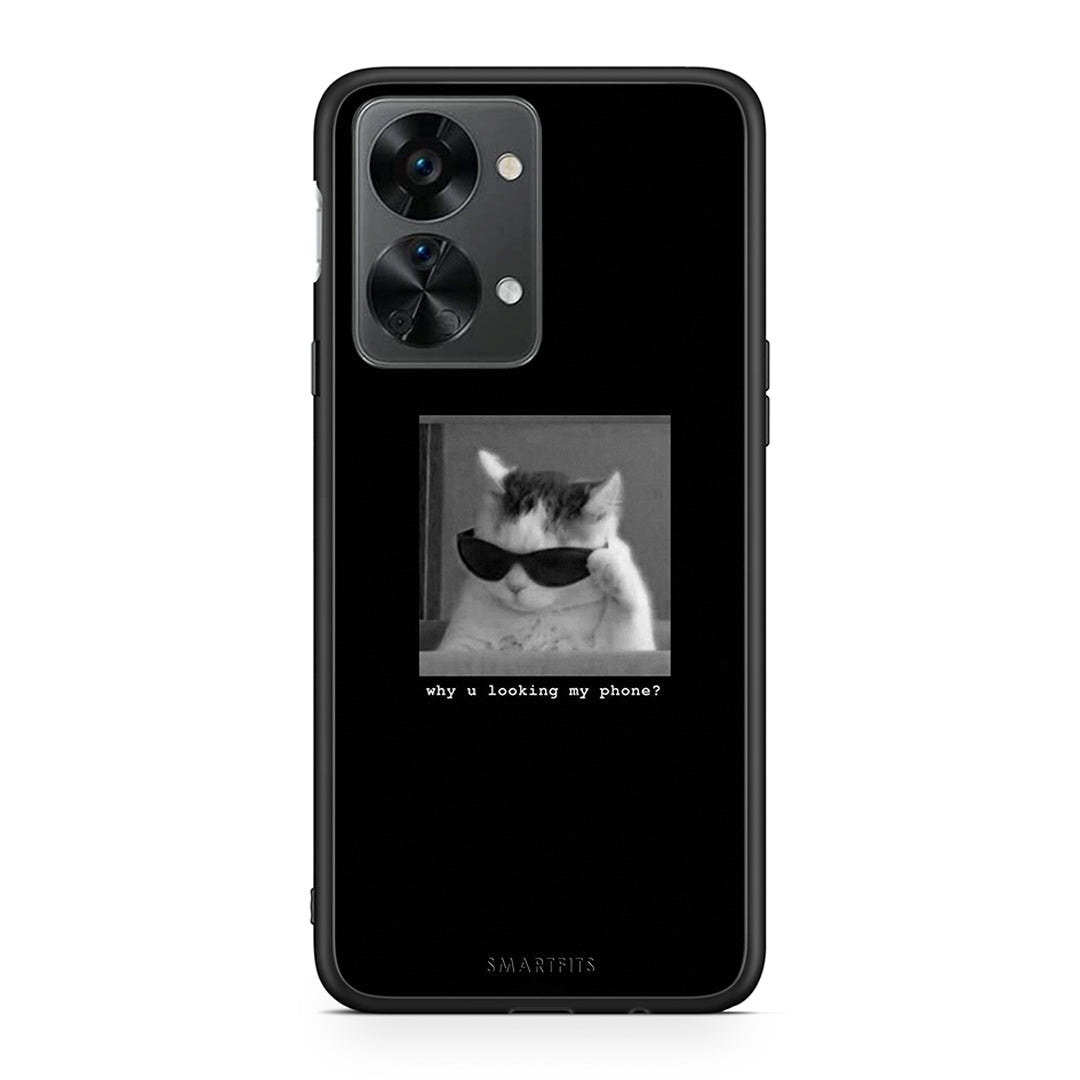 OnePlus Nord 2T Meme Cat θήκη από τη Smartfits με σχέδιο στο πίσω μέρος και μαύρο περίβλημα | Smartphone case with colorful back and black bezels by Smartfits