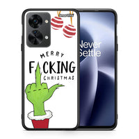 Thumbnail for Θήκη OnePlus Nord 2T Merry F Xmas από τη Smartfits με σχέδιο στο πίσω μέρος και μαύρο περίβλημα | OnePlus Nord 2T Merry F Xmas case with colorful back and black bezels