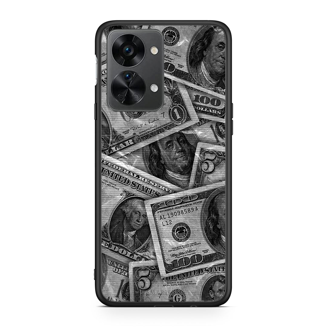 OnePlus Nord 2T Money Dollars θήκη από τη Smartfits με σχέδιο στο πίσω μέρος και μαύρο περίβλημα | Smartphone case with colorful back and black bezels by Smartfits