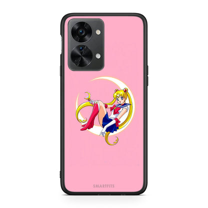 OnePlus Nord 2T Moon Girl θήκη από τη Smartfits με σχέδιο στο πίσω μέρος και μαύρο περίβλημα | Smartphone case with colorful back and black bezels by Smartfits
