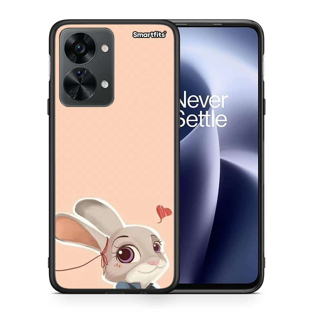 Θήκη OnePlus Nord 2T Nick Wilde And Judy Hopps Love 2 από τη Smartfits με σχέδιο στο πίσω μέρος και μαύρο περίβλημα | OnePlus Nord 2T Nick Wilde And Judy Hopps Love 2 case with colorful back and black bezels