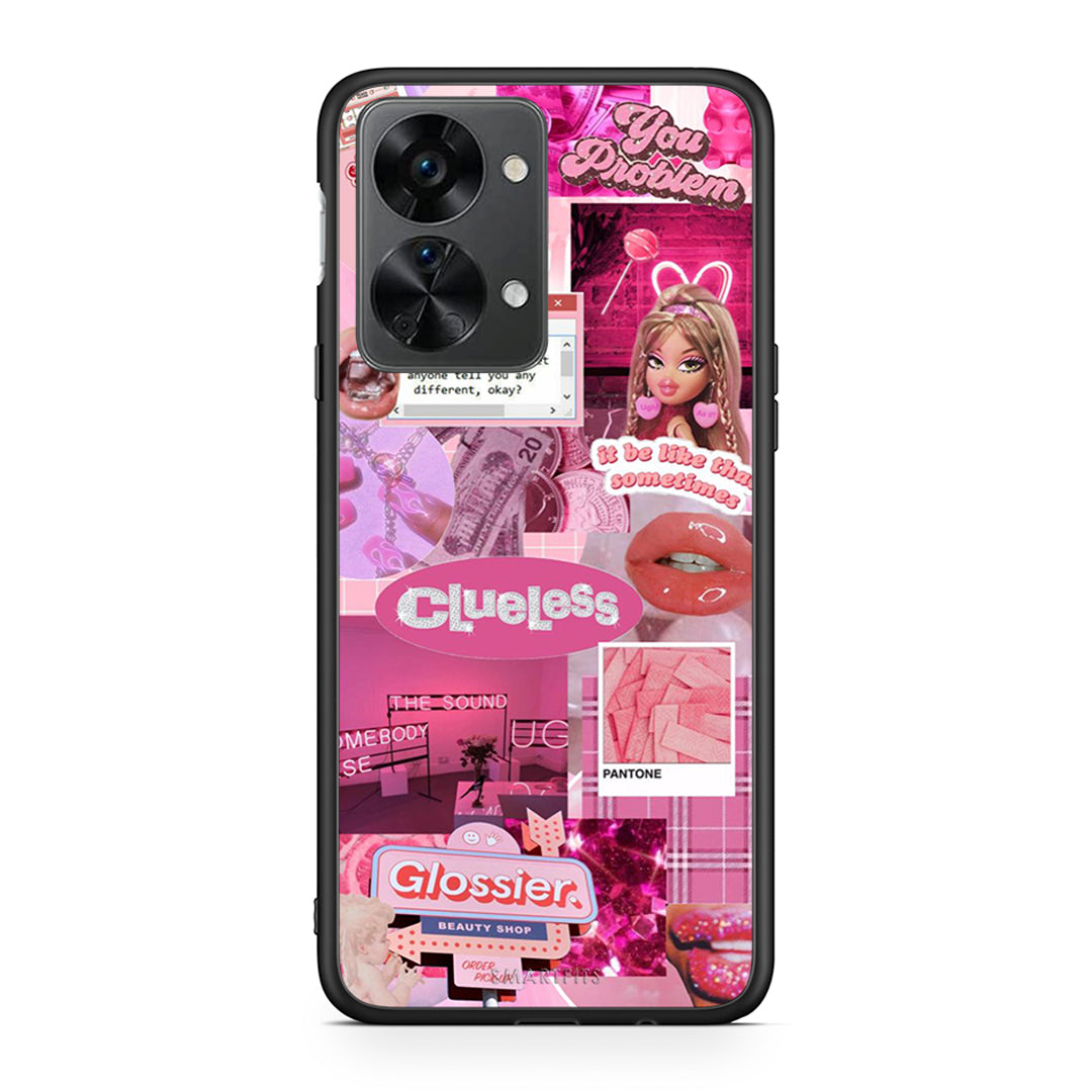 OnePlus Nord 2T Pink Love Θήκη Αγίου Βαλεντίνου από τη Smartfits με σχέδιο στο πίσω μέρος και μαύρο περίβλημα | Smartphone case with colorful back and black bezels by Smartfits