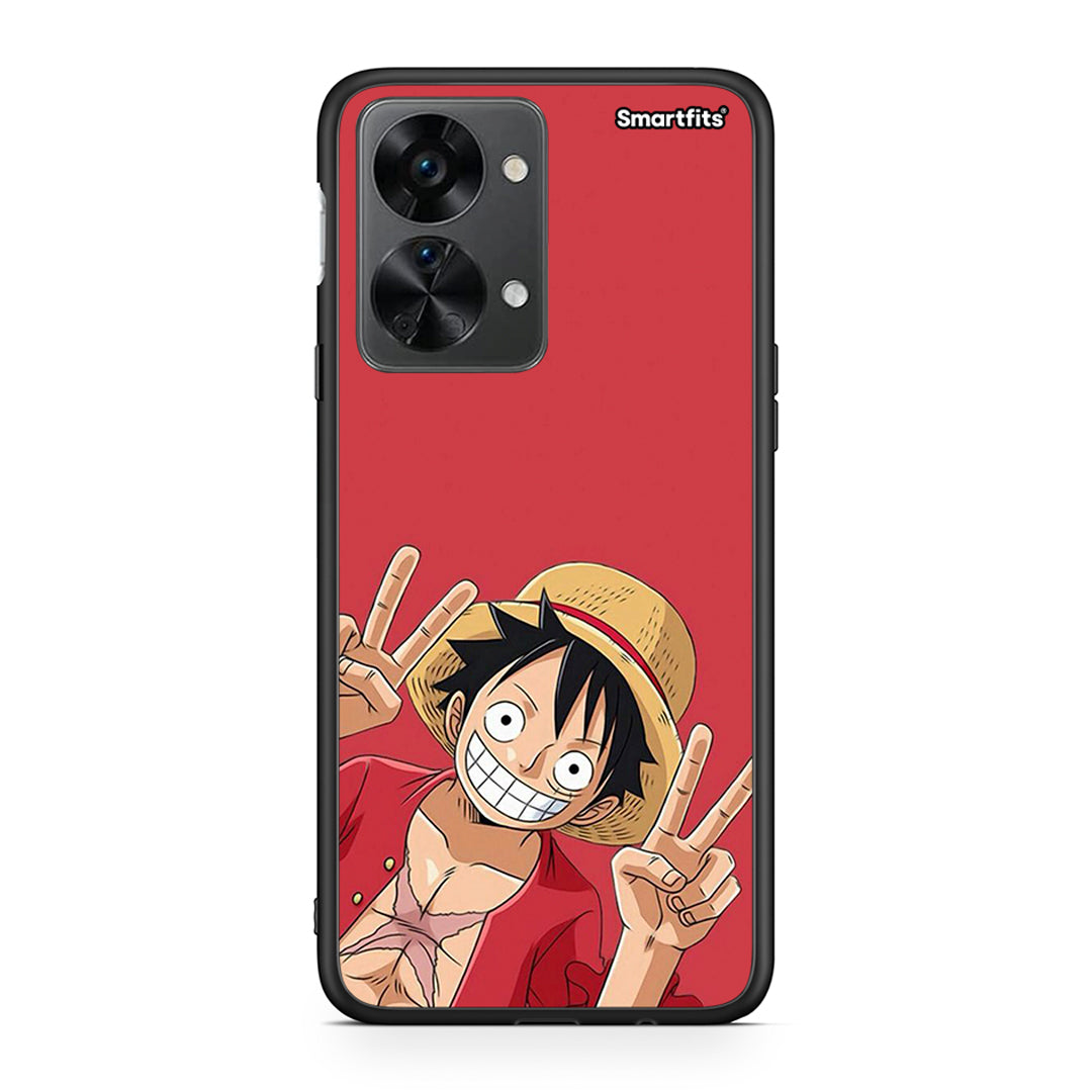 OnePlus Nord 2T Pirate Luffy θήκη από τη Smartfits με σχέδιο στο πίσω μέρος και μαύρο περίβλημα | Smartphone case with colorful back and black bezels by Smartfits