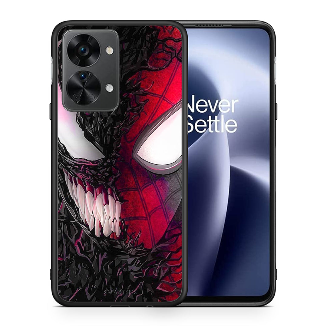 Θήκη OnePlus Nord 2T SpiderVenom PopArt από τη Smartfits με σχέδιο στο πίσω μέρος και μαύρο περίβλημα | OnePlus Nord 2T SpiderVenom PopArt case with colorful back and black bezels