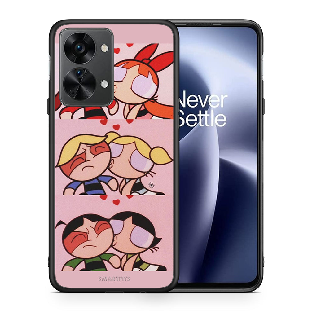 Θήκη Αγίου Βαλεντίνου OnePlus Nord 2T Puff Love από τη Smartfits με σχέδιο στο πίσω μέρος και μαύρο περίβλημα | OnePlus Nord 2T Puff Love case with colorful back and black bezels