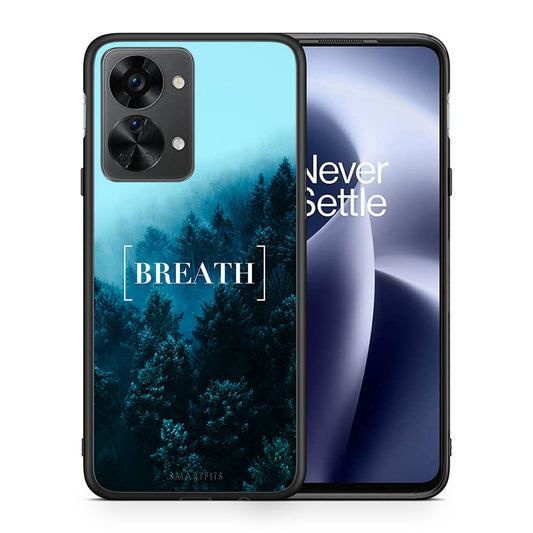 Θήκη OnePlus Nord 2T Breath Quote από τη Smartfits με σχέδιο στο πίσω μέρος και μαύρο περίβλημα | OnePlus Nord 2T Breath Quote case with colorful back and black bezels