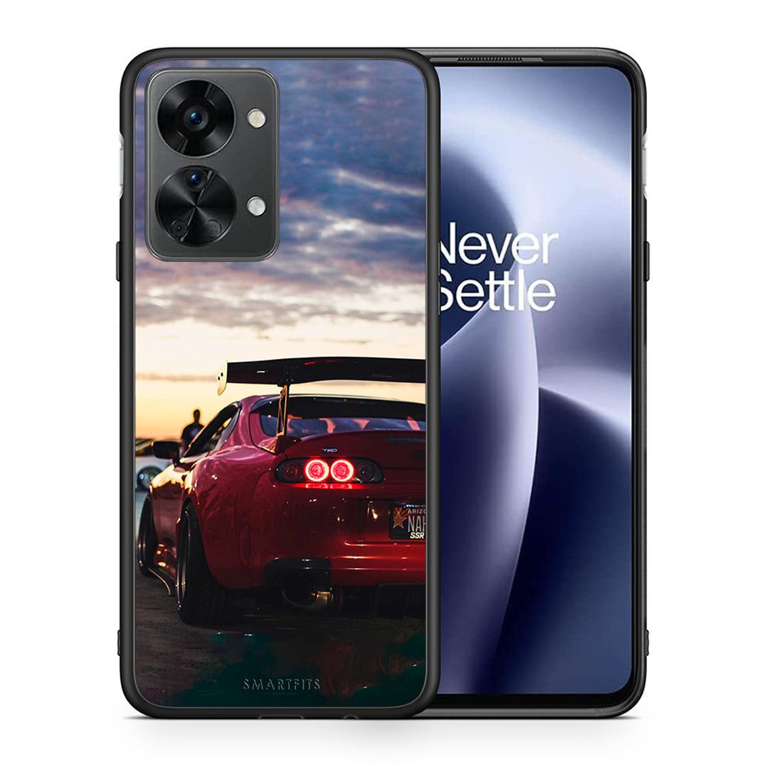 Θήκη OnePlus Nord 2T Racing Supra από τη Smartfits με σχέδιο στο πίσω μέρος και μαύρο περίβλημα | OnePlus Nord 2T Racing Supra case with colorful back and black bezels