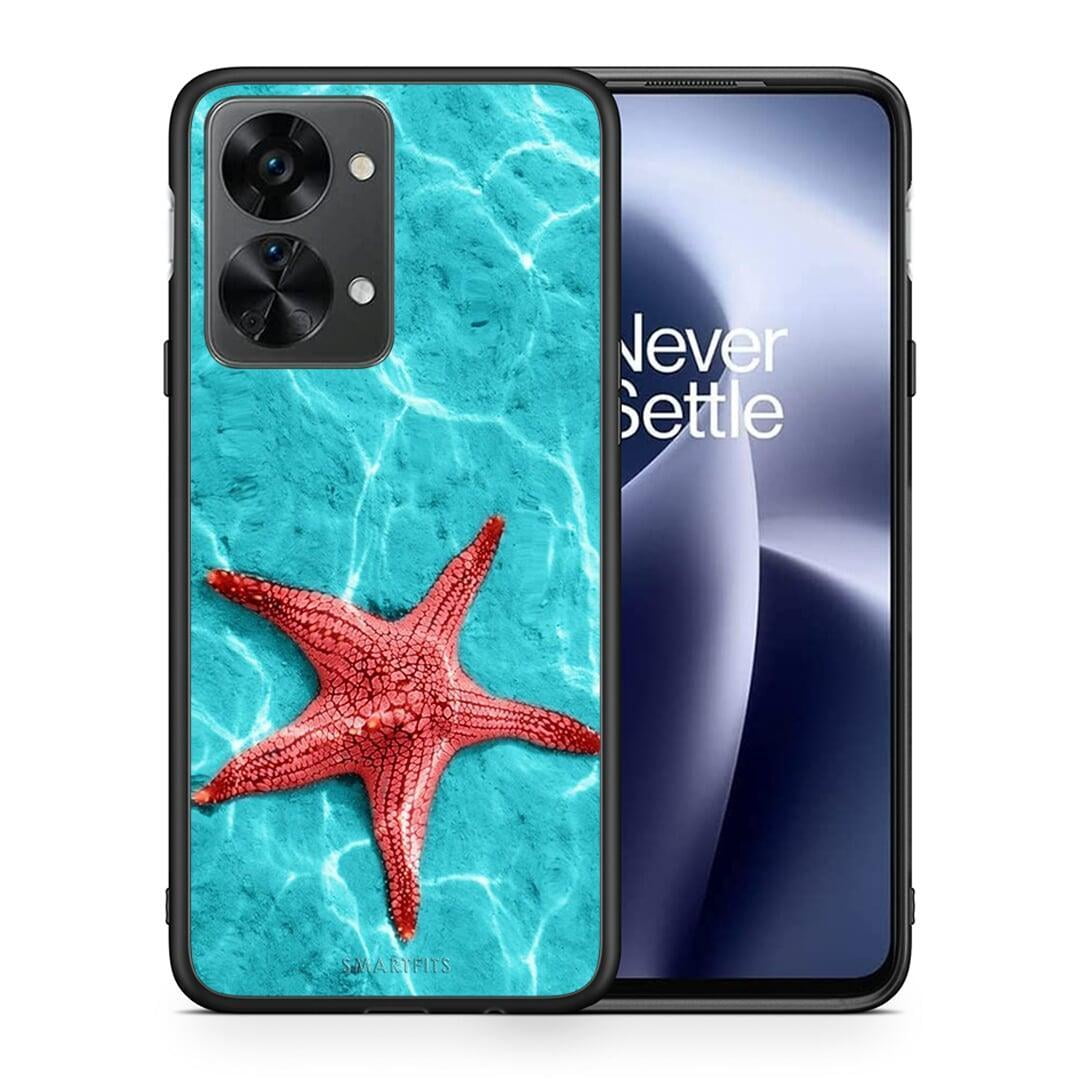 Θήκη OnePlus Nord 2T Red Starfish από τη Smartfits με σχέδιο στο πίσω μέρος και μαύρο περίβλημα | OnePlus Nord 2T Red Starfish case with colorful back and black bezels