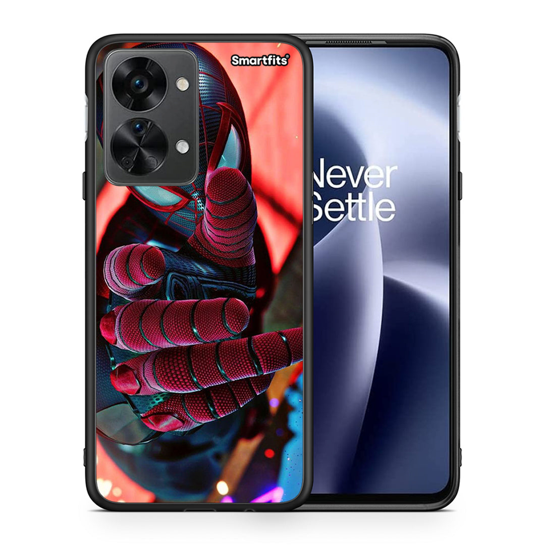 Θήκη OnePlus Nord 2T Spider Hand από τη Smartfits με σχέδιο στο πίσω μέρος και μαύρο περίβλημα | OnePlus Nord 2T Spider Hand case with colorful back and black bezels