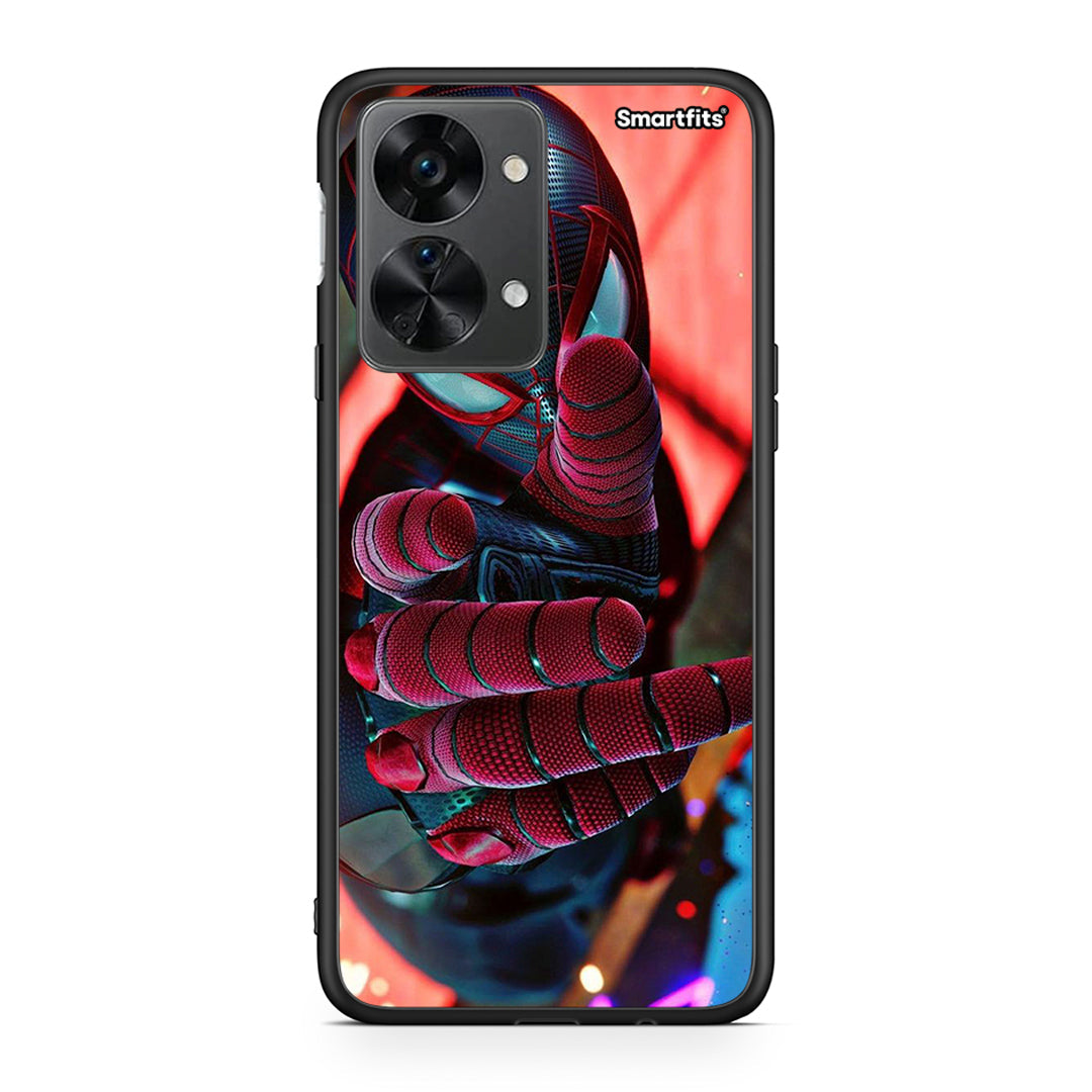 OnePlus Nord 2T Spider Hand θήκη από τη Smartfits με σχέδιο στο πίσω μέρος και μαύρο περίβλημα | Smartphone case with colorful back and black bezels by Smartfits