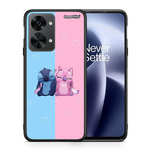 Θήκη OnePlus Nord 2T Stitch And Angel από τη Smartfits με σχέδιο στο πίσω μέρος και μαύρο περίβλημα | OnePlus Nord 2T Stitch And Angel case with colorful back and black bezels