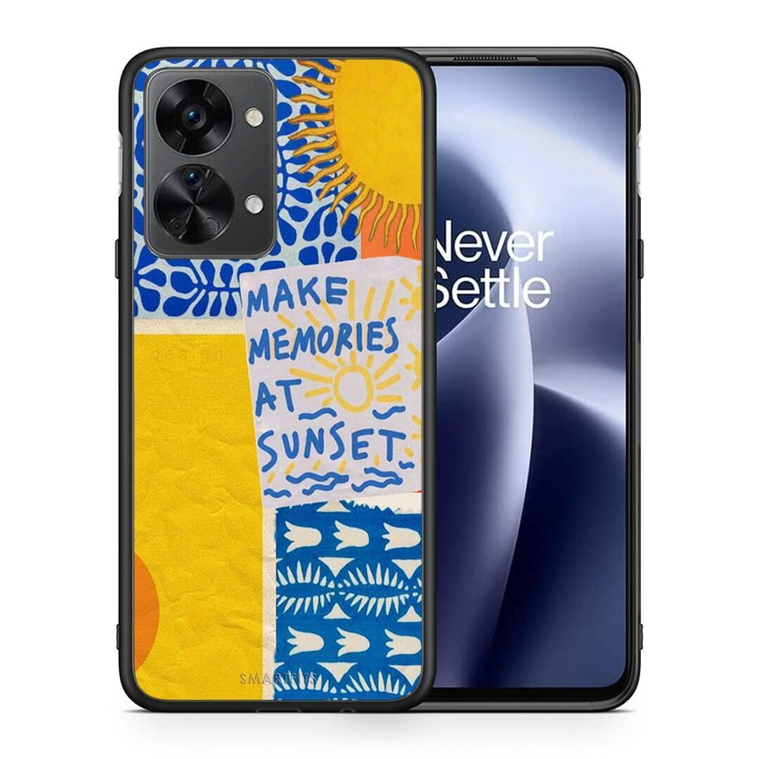 Θήκη OnePlus Nord 2T Sunset Memories από τη Smartfits με σχέδιο στο πίσω μέρος και μαύρο περίβλημα | OnePlus Nord 2T Sunset Memories case with colorful back and black bezels