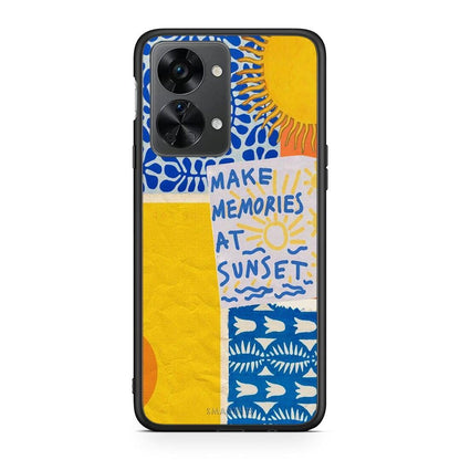 OnePlus Nord 2T Sunset Memories Θήκη από τη Smartfits με σχέδιο στο πίσω μέρος και μαύρο περίβλημα | Smartphone case with colorful back and black bezels by Smartfits