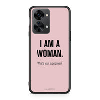 Thumbnail for OnePlus Nord 2T Superpower Woman θήκη από τη Smartfits με σχέδιο στο πίσω μέρος και μαύρο περίβλημα | Smartphone case with colorful back and black bezels by Smartfits