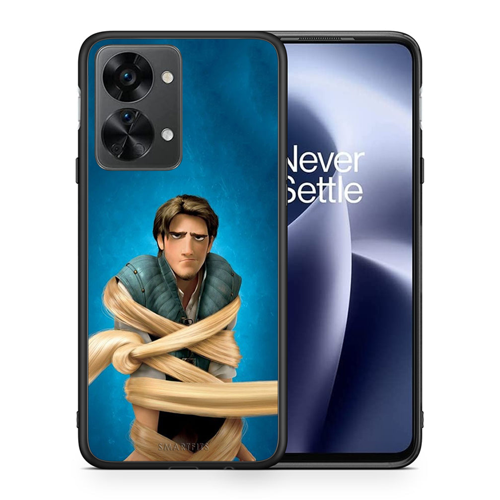 Θήκη Αγίου Βαλεντίνου OnePlus Nord 2T Tangled 1 από τη Smartfits με σχέδιο στο πίσω μέρος και μαύρο περίβλημα | OnePlus Nord 2T Tangled 1 case with colorful back and black bezels