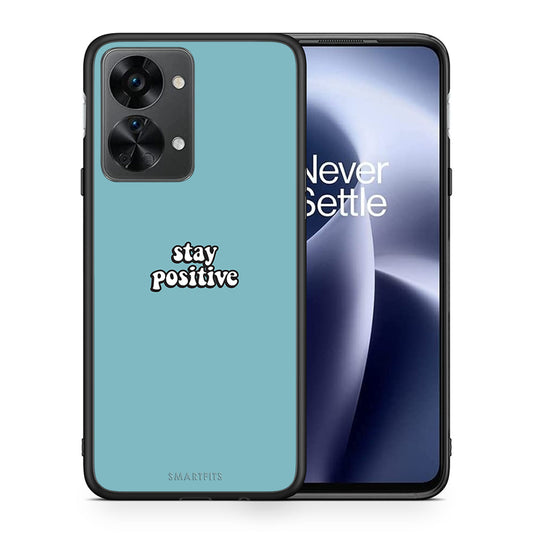 Θήκη OnePlus Nord 2T Positive Text από τη Smartfits με σχέδιο στο πίσω μέρος και μαύρο περίβλημα | OnePlus Nord 2T Positive Text case with colorful back and black bezels