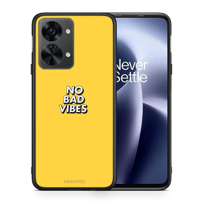 Θήκη OnePlus Nord 2T Vibes Text από τη Smartfits με σχέδιο στο πίσω μέρος και μαύρο περίβλημα | OnePlus Nord 2T Vibes Text case with colorful back and black bezels
