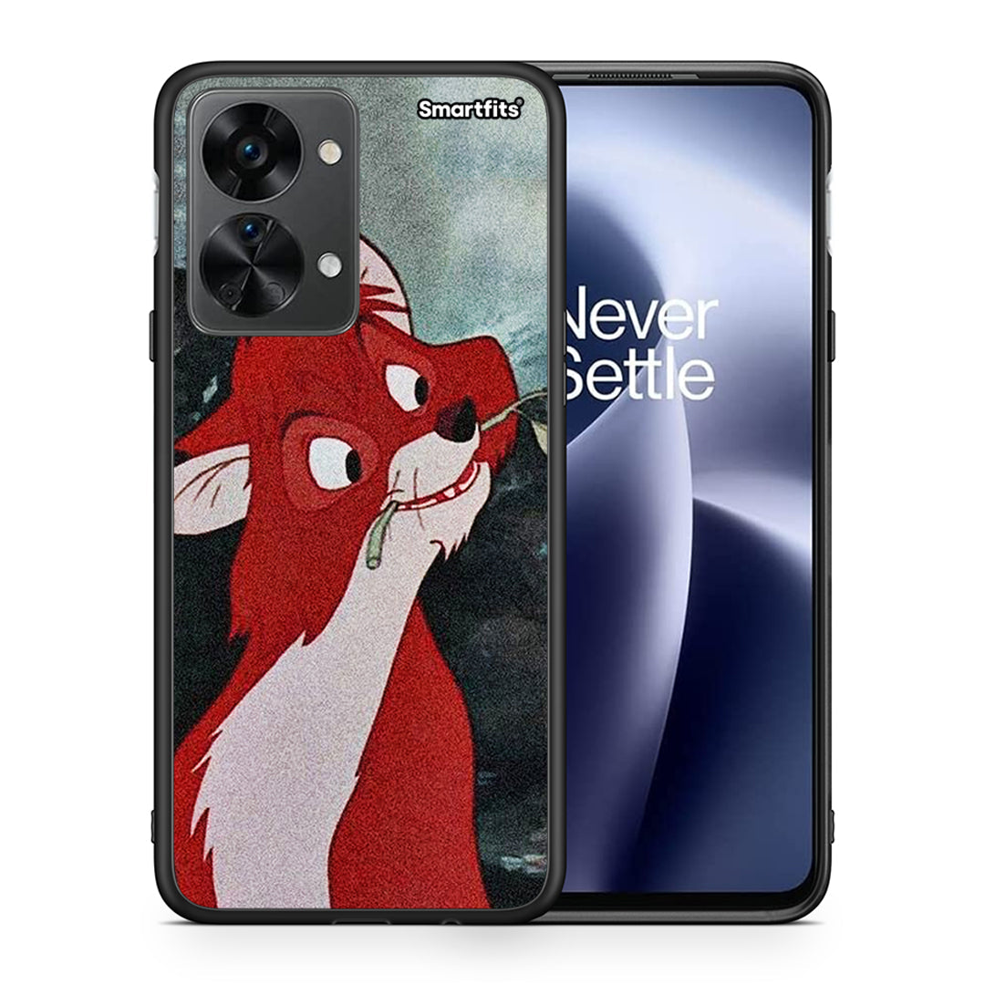 Θήκη OnePlus Nord 2T Tod And Vixey Love 1 από τη Smartfits με σχέδιο στο πίσω μέρος και μαύρο περίβλημα | OnePlus Nord 2T Tod And Vixey Love 1 case with colorful back and black bezels