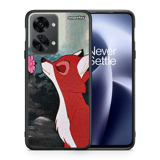 Θήκη OnePlus Nord 2T Tod And Vixey Love 2 από τη Smartfits με σχέδιο στο πίσω μέρος και μαύρο περίβλημα | OnePlus Nord 2T Tod And Vixey Love 2 case with colorful back and black bezels