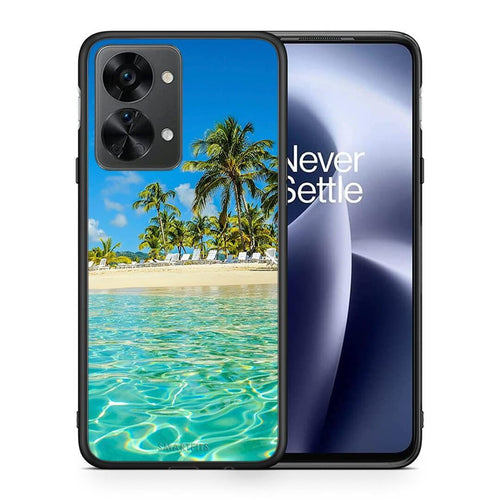 Θήκη OnePlus Nord 2T Tropical Vibes από τη Smartfits με σχέδιο στο πίσω μέρος και μαύρο περίβλημα | OnePlus Nord 2T Tropical Vibes case with colorful back and black bezels
