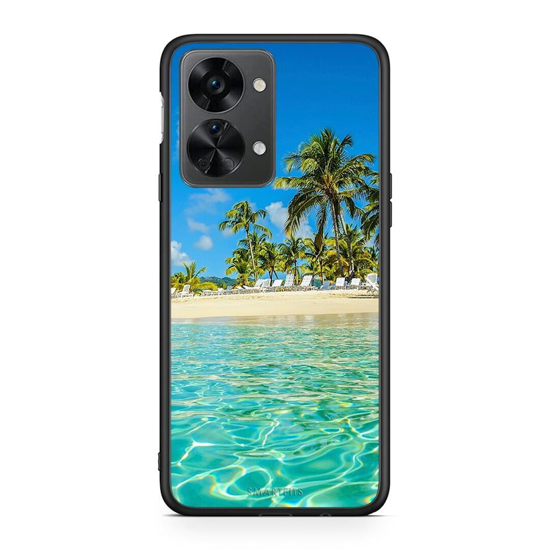 OnePlus Nord 2T Tropical Vibes Θήκη από τη Smartfits με σχέδιο στο πίσω μέρος και μαύρο περίβλημα | Smartphone case with colorful back and black bezels by Smartfits