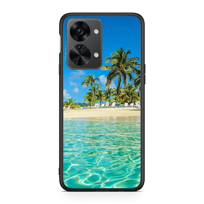 OnePlus Nord 2T Tropical Vibes Θήκη από τη Smartfits με σχέδιο στο πίσω μέρος και μαύρο περίβλημα | Smartphone case with colorful back and black bezels by Smartfits