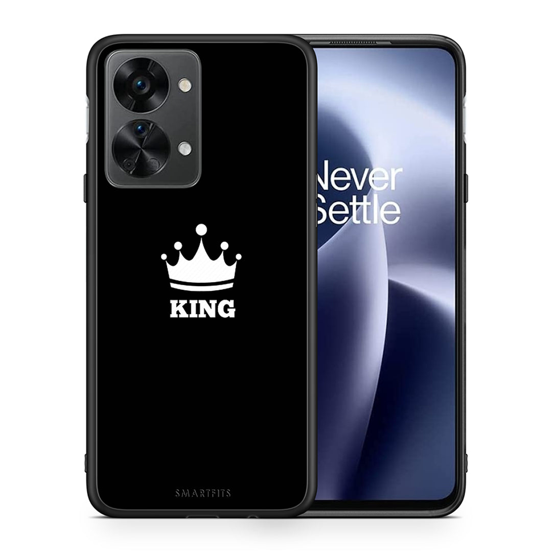 Θήκη OnePlus Nord 2T King Valentine από τη Smartfits με σχέδιο στο πίσω μέρος και μαύρο περίβλημα | OnePlus Nord 2T King Valentine case with colorful back and black bezels