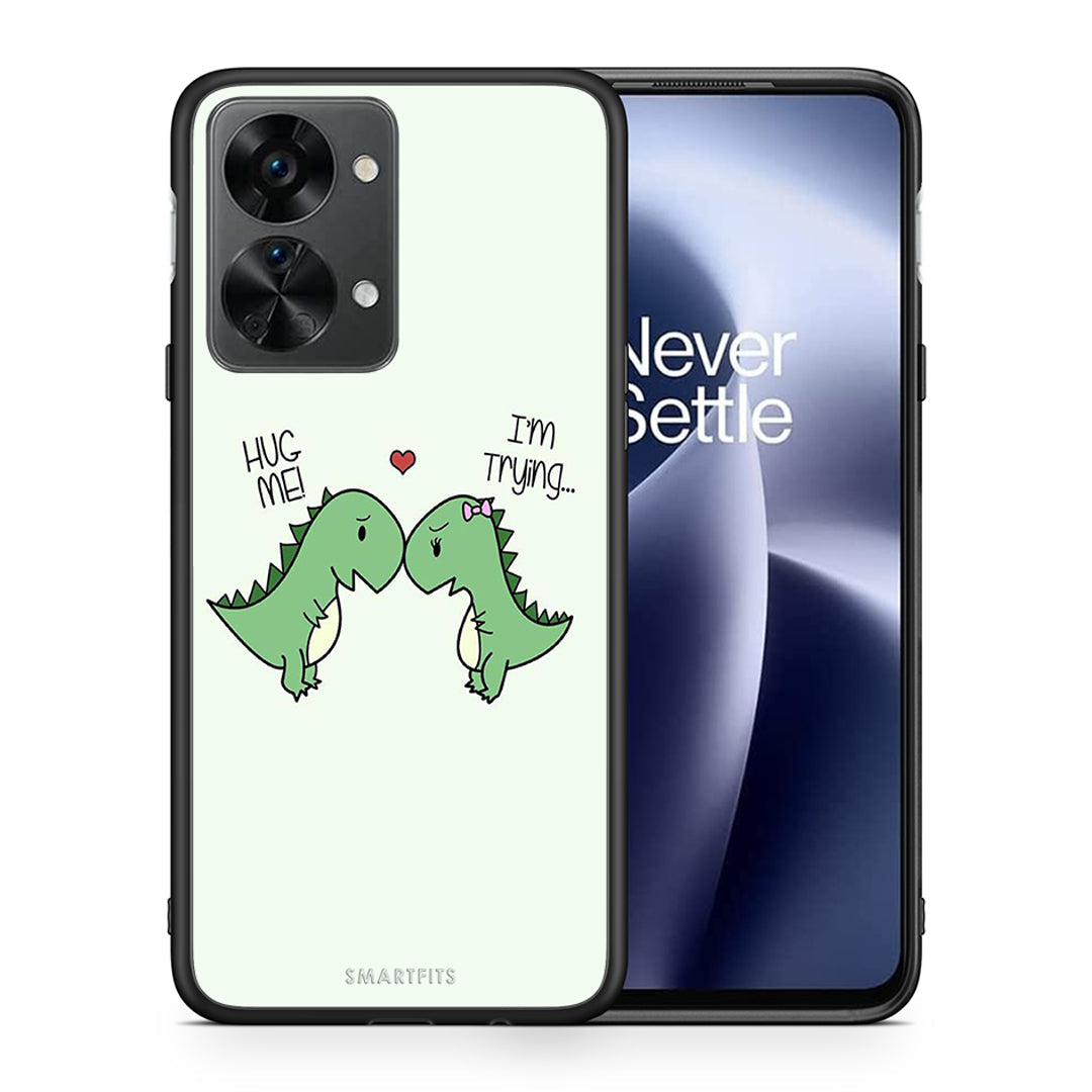 Θήκη OnePlus Nord 2T Rex Valentine από τη Smartfits με σχέδιο στο πίσω μέρος και μαύρο περίβλημα | OnePlus Nord 2T Rex Valentine case with colorful back and black bezels