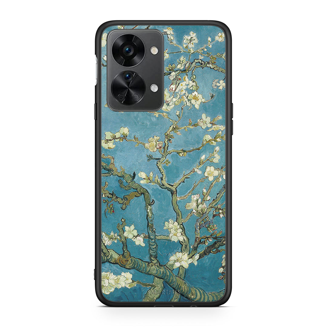 OnePlus Nord 2T White Blossoms θήκη από τη Smartfits με σχέδιο στο πίσω μέρος και μαύρο περίβλημα | Smartphone case with colorful back and black bezels by Smartfits