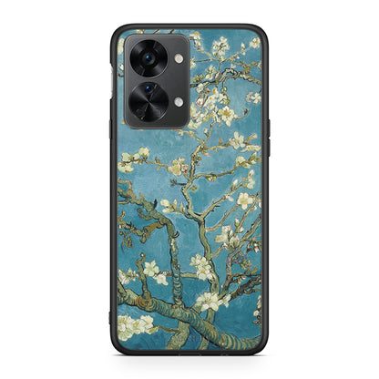 OnePlus Nord 2T White Blossoms θήκη από τη Smartfits με σχέδιο στο πίσω μέρος και μαύρο περίβλημα | Smartphone case with colorful back and black bezels by Smartfits