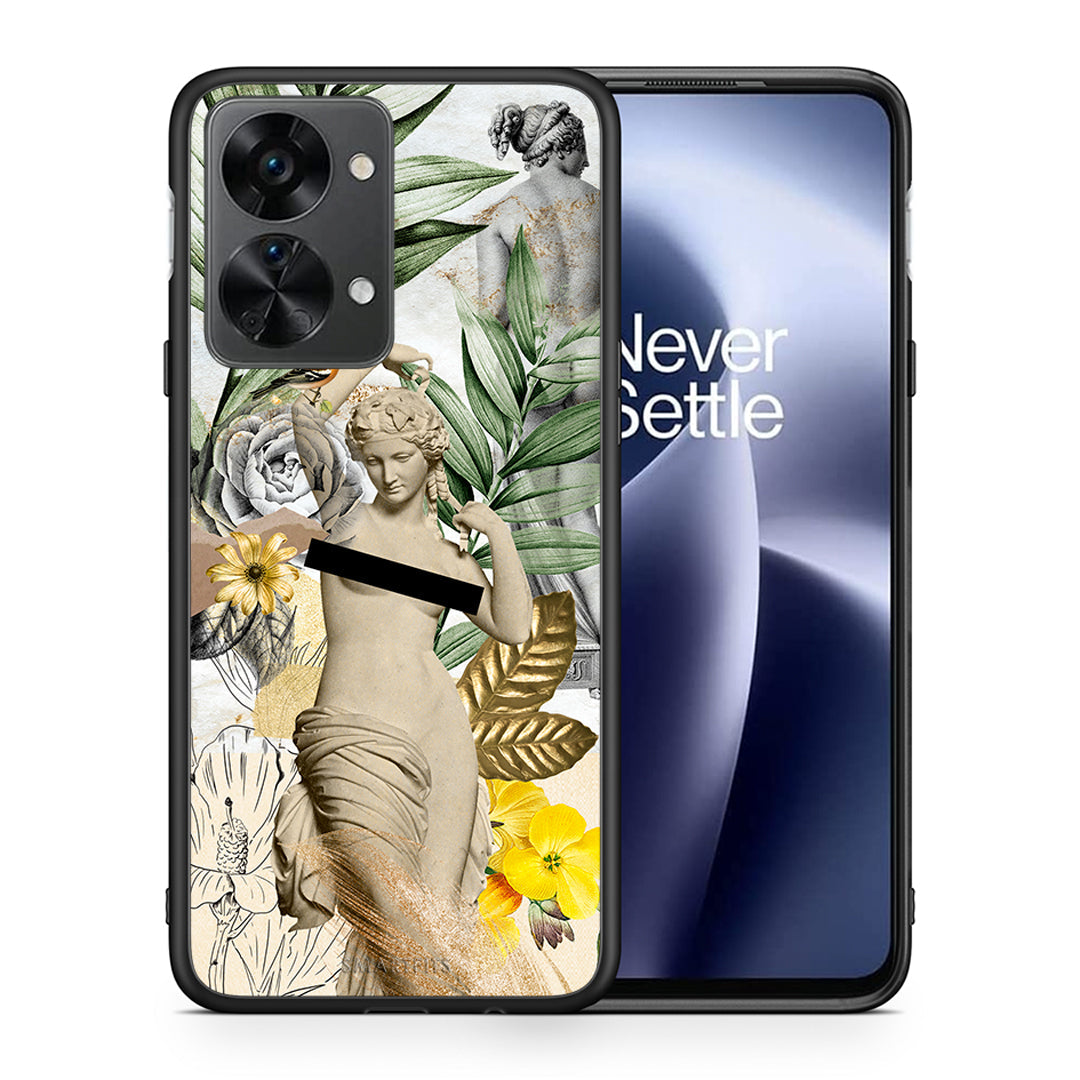 Θήκη OnePlus Nord 2T Woman Statue από τη Smartfits με σχέδιο στο πίσω μέρος και μαύρο περίβλημα | OnePlus Nord 2T Woman Statue case with colorful back and black bezels