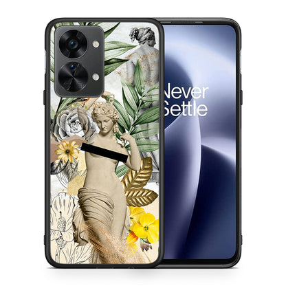 Θήκη OnePlus Nord 2T Woman Statue από τη Smartfits με σχέδιο στο πίσω μέρος και μαύρο περίβλημα | OnePlus Nord 2T Woman Statue case with colorful back and black bezels