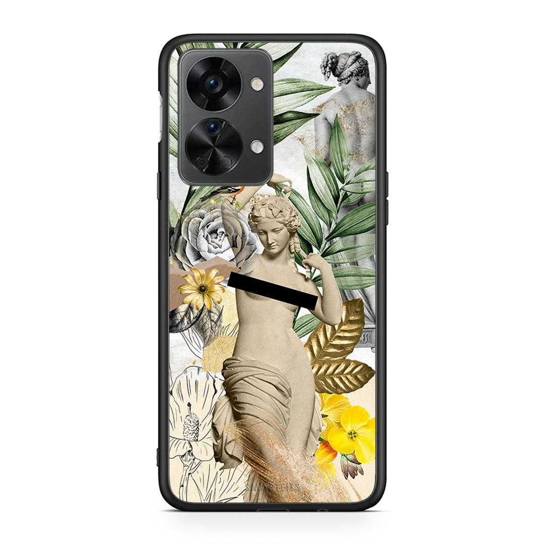 OnePlus Nord 2T Woman Statue θήκη από τη Smartfits με σχέδιο στο πίσω μέρος και μαύρο περίβλημα | Smartphone case with colorful back and black bezels by Smartfits