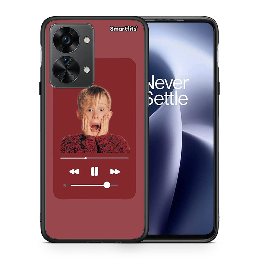 Θήκη OnePlus Nord 2T Xmas Alone Music από τη Smartfits με σχέδιο στο πίσω μέρος και μαύρο περίβλημα | OnePlus Nord 2T Xmas Alone Music case with colorful back and black bezels