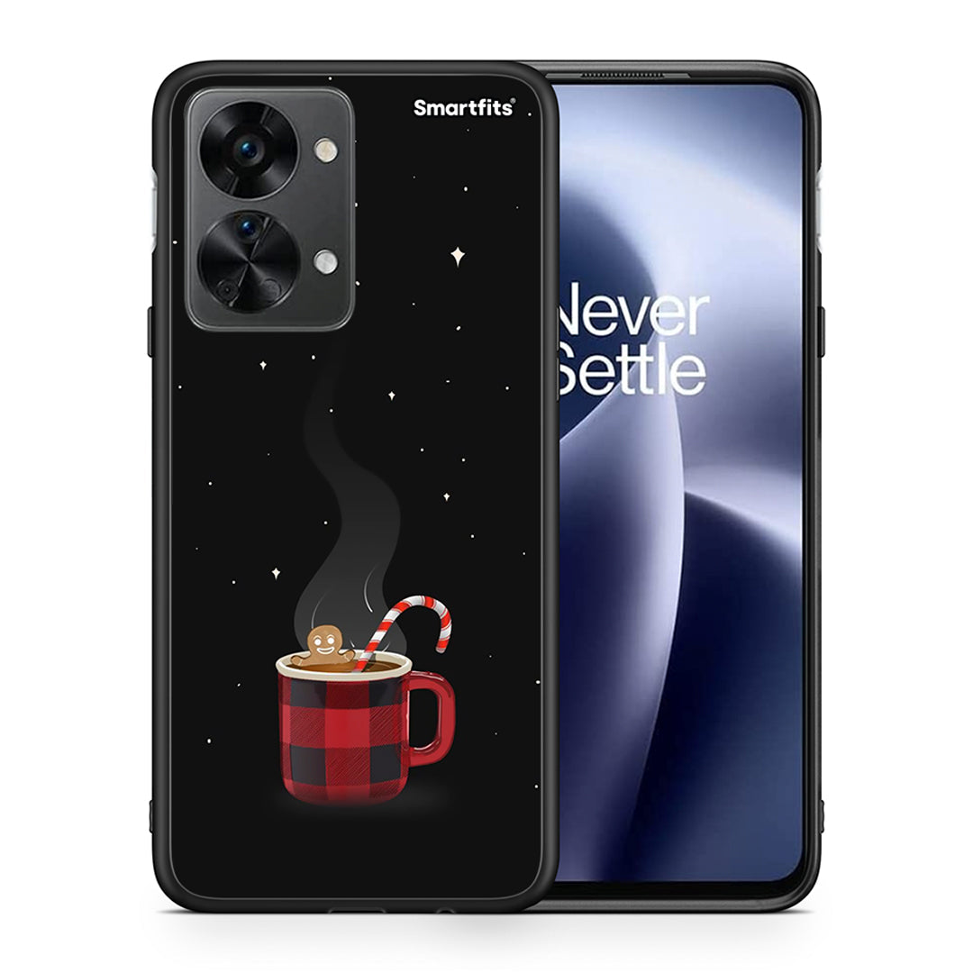 Θήκη OnePlus Nord 2T Xmas Bathing από τη Smartfits με σχέδιο στο πίσω μέρος και μαύρο περίβλημα | OnePlus Nord 2T Xmas Bathing case with colorful back and black bezels