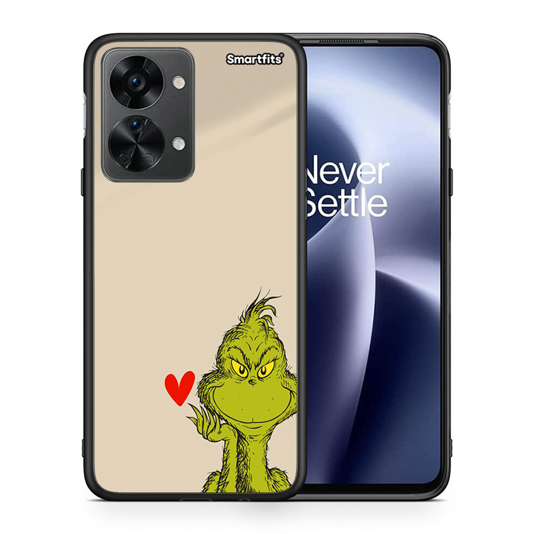 Θήκη OnePlus Nord 2T Xmas Grinch από τη Smartfits με σχέδιο στο πίσω μέρος και μαύρο περίβλημα | OnePlus Nord 2T Xmas Grinch case with colorful back and black bezels