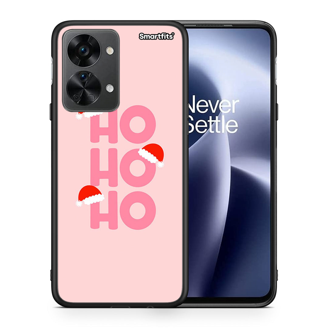 Θήκη OnePlus Nord 2T Xmas Ho Ho Ho από τη Smartfits με σχέδιο στο πίσω μέρος και μαύρο περίβλημα | OnePlus Nord 2T Xmas Ho Ho Ho case with colorful back and black bezels