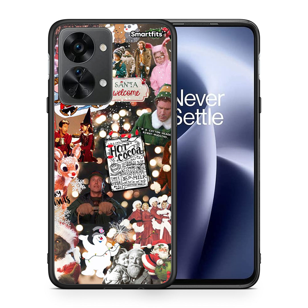 Θήκη OnePlus Nord 2T Xmas Movies από τη Smartfits με σχέδιο στο πίσω μέρος και μαύρο περίβλημα | OnePlus Nord 2T Xmas Movies case with colorful back and black bezels