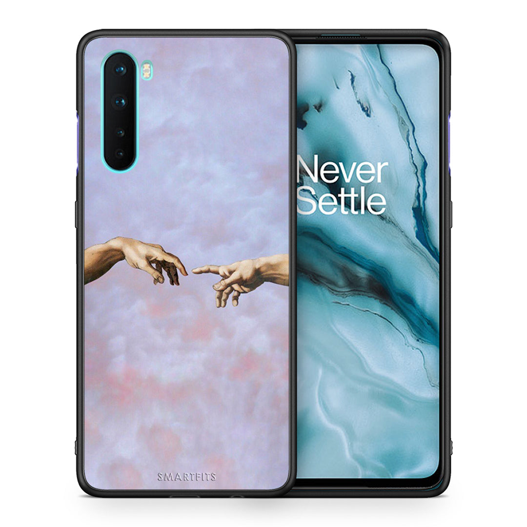 Θήκη OnePlus Nord 5G Adam Hand από τη Smartfits με σχέδιο στο πίσω μέρος και μαύρο περίβλημα | OnePlus Nord 5G Adam Hand case with colorful back and black bezels
