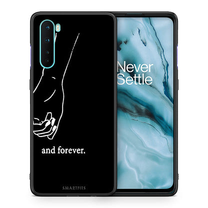 Θήκη Αγίου Βαλεντίνου OnePlus Nord 5G Always & Forever 2 από τη Smartfits με σχέδιο στο πίσω μέρος και μαύρο περίβλημα | OnePlus Nord 5G Always & Forever 2 case with colorful back and black bezels