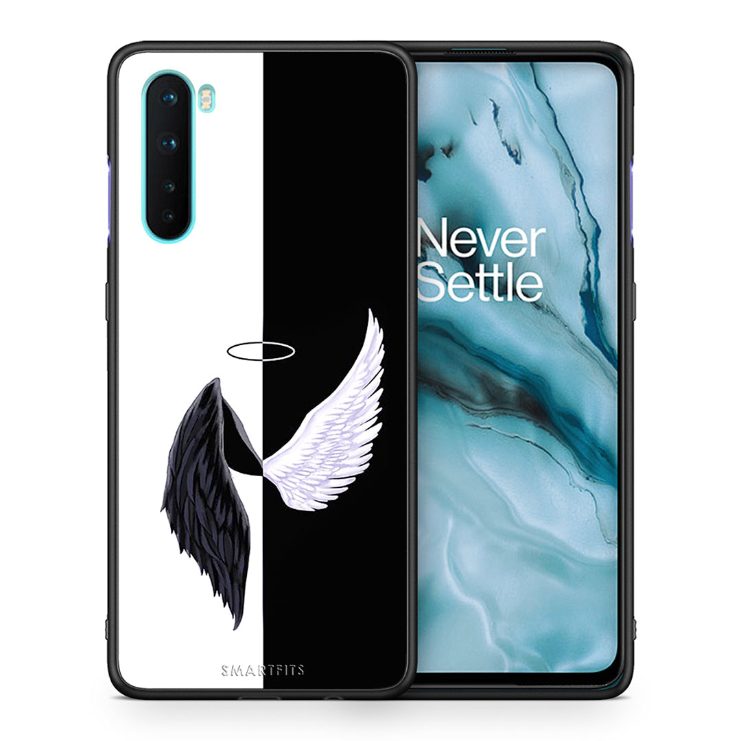 Θήκη OnePlus Nord 5G Angels Demons από τη Smartfits με σχέδιο στο πίσω μέρος και μαύρο περίβλημα | OnePlus Nord 5G Angels Demons case with colorful back and black bezels