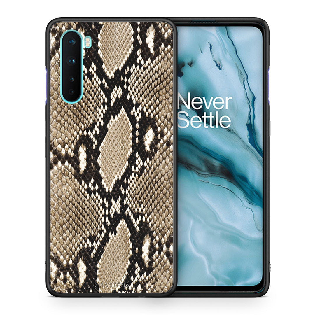 Θήκη OnePlus Nord 5G Fashion Snake Animal από τη Smartfits με σχέδιο στο πίσω μέρος και μαύρο περίβλημα | OnePlus Nord 5G Fashion Snake Animal case with colorful back and black bezels