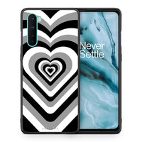 Thumbnail for Θήκη OnePlus Nord 5G Black Hearts από τη Smartfits με σχέδιο στο πίσω μέρος και μαύρο περίβλημα | OnePlus Nord 5G Black Hearts case with colorful back and black bezels