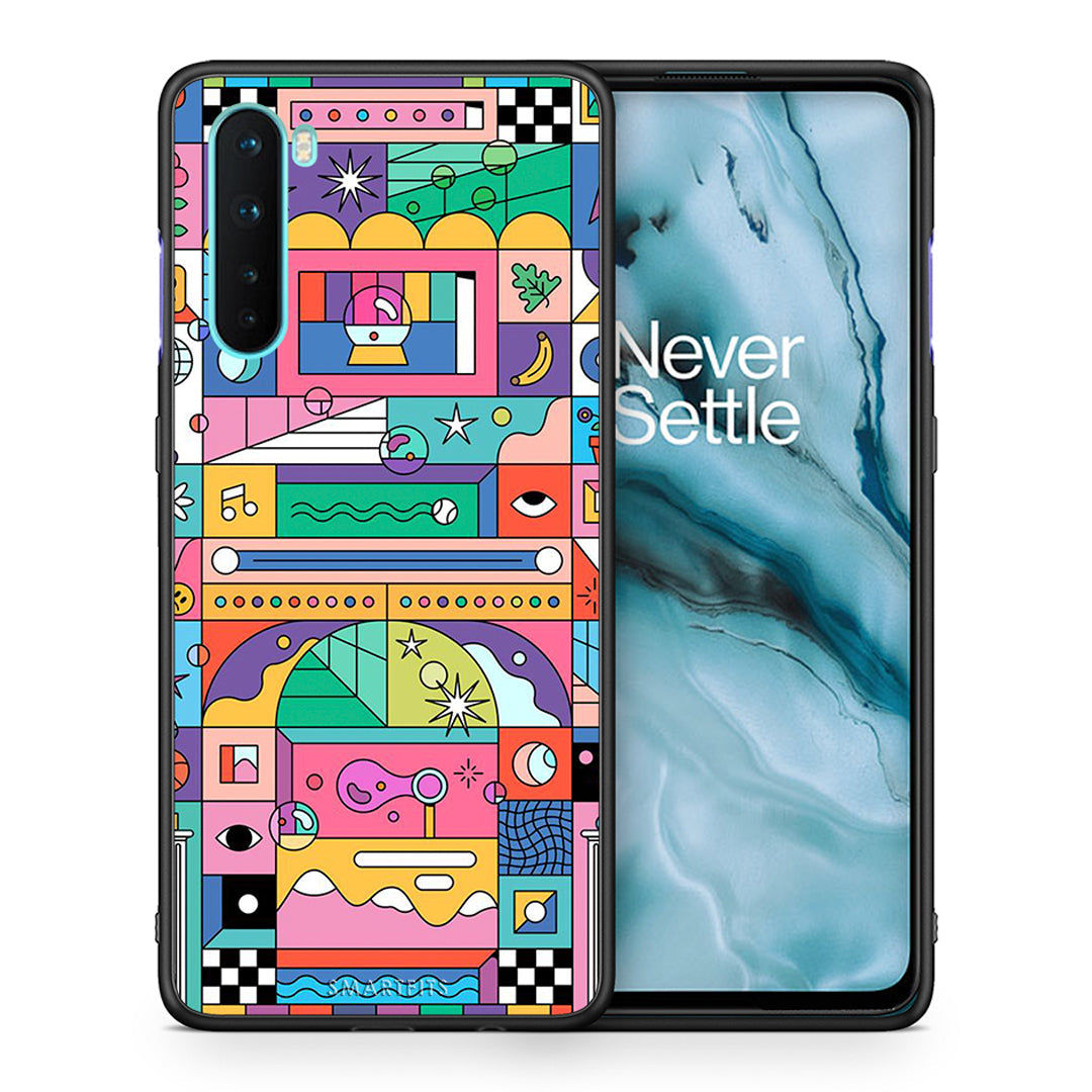 Θήκη OnePlus Nord 5G Bubbles Soap από τη Smartfits με σχέδιο στο πίσω μέρος και μαύρο περίβλημα | OnePlus Nord 5G Bubbles Soap case with colorful back and black bezels