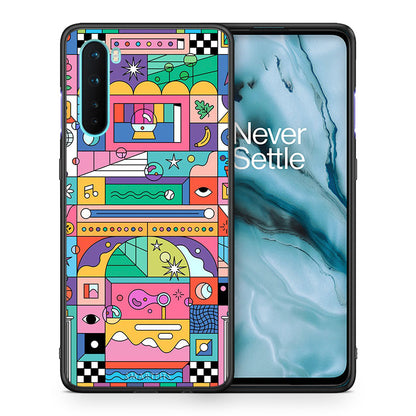 Θήκη OnePlus Nord 5G Bubbles Soap από τη Smartfits με σχέδιο στο πίσω μέρος και μαύρο περίβλημα | OnePlus Nord 5G Bubbles Soap case with colorful back and black bezels